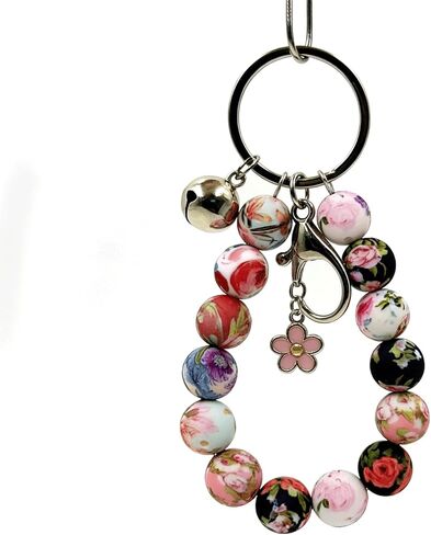 42PCS Floral Pattern Silicone Beads, Colorful Round Focal Bead, 0.59 Inch Loose Spacer Beads Bulk for Jewelry Making Bracelets Necklaces Earrings Keychains Pendant & DIY Crafts Supplies in Saudi Arabia