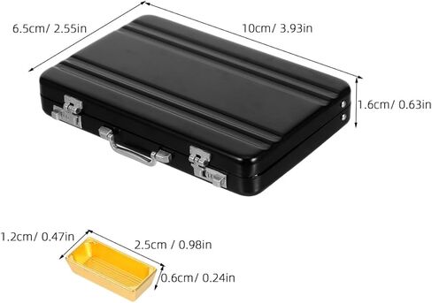 نموذج حقيبة مصغرة مع 18 قطعة من سبائك الذهب المزيفة ملحقات بيت الدمى مجموعة ألعاب الأمتعة الصغيرة DIY للمناظر الطبيعية الصغيرة وتزيين الدمية in Kuwait