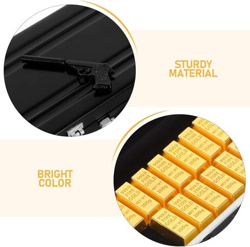 نموذج حقيبة مصغرة مع 18 قطعة من سبائك الذهب المزيفة ملحقات بيت الدمى مجموعة ألعاب الأمتعة الصغيرة DIY للمناظر الطبيعية الصغيرة وتزيين الدمية in Kuwait