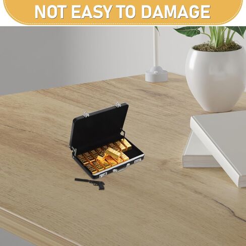 نموذج حقيبة مصغرة مع 18 قطعة من سبائك الذهب المزيفة ملحقات بيت الدمى مجموعة ألعاب الأمتعة الصغيرة DIY للمناظر الطبيعية الصغيرة وتزيين الدمية in Kuwait