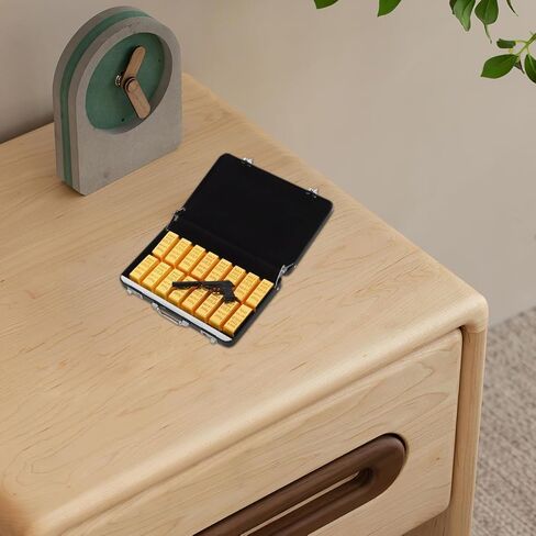 نموذج حقيبة مصغرة مع 18 قطعة من سبائك الذهب المزيفة ملحقات بيت الدمى مجموعة ألعاب الأمتعة الصغيرة DIY للمناظر الطبيعية الصغيرة وتزيين الدمية in Kuwait