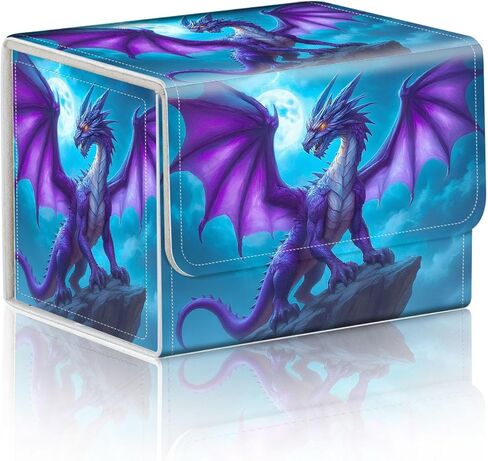 Trading Card Storage Box, Holds 100+ for MTG Cards, Premium PU Leather with Magnetic Closure, Green Skull Durable Deck Box for Magic the Gathering, Trading Card Games in Saudi Arabia
