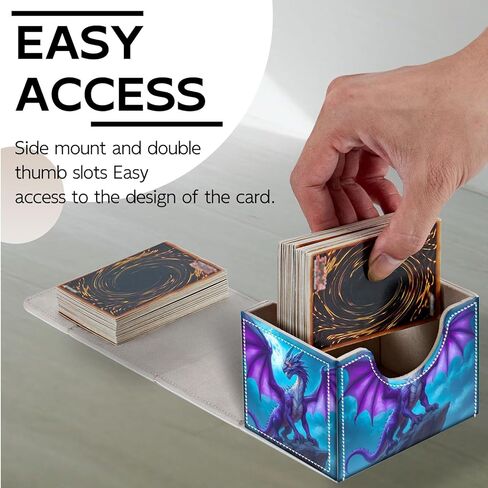 Trading Card Storage Box, Holds 100+ for MTG Cards, Premium PU Leather with Magnetic Closure, Green Skull Durable Deck Box for Magic the Gathering, Trading Card Games in Saudi Arabia