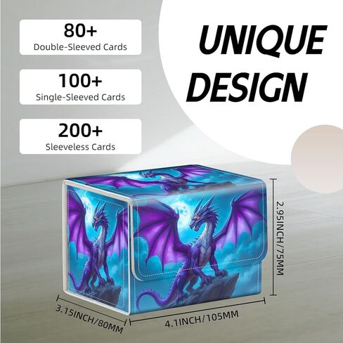 Trading Card Storage Box, Holds 100+ for MTG Cards, Premium PU Leather with Magnetic Closure, Green Skull Durable Deck Box for Magic the Gathering, Trading Card Games in Saudi Arabia
