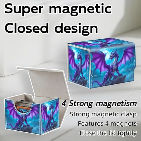 Trading Card Storage Box, Holds 100+ for MTG Cards, Premium PU Leather with Magnetic Closure, Green Skull Durable Deck Box for Magic the Gathering, Trading Card Games in Saudi Arabia