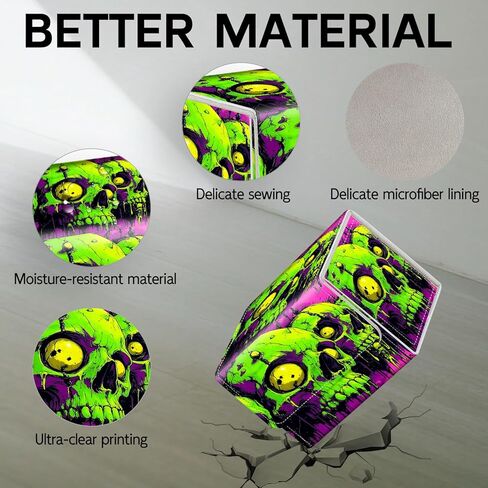 Trading Card Storage Box, Holds 100+ for MTG Cards, Premium PU Leather with Magnetic Closure, Green Skull Durable Deck Box for Magic the Gathering, Trading Card Games in Saudi Arabia