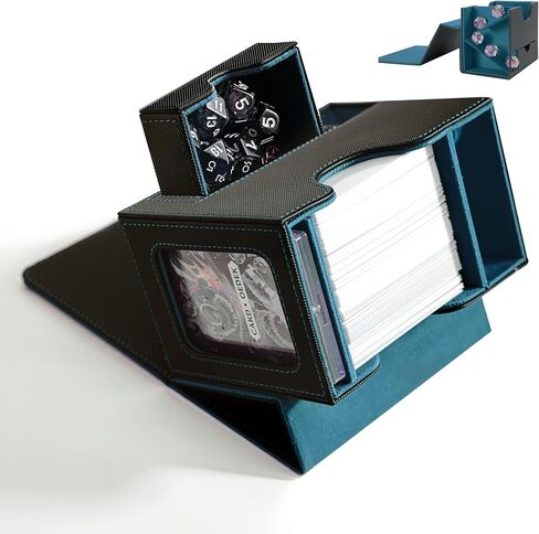 MTG Deck Box for Commander with Dice Tray - Card Deck Box Fits 100 Double-Sleeved Cards & 35PT Card Brick with Commander Display & Magnetic Holder for TCG/CCG Games-Black/Purple in Saudi Arabia