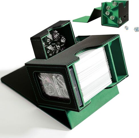 MTG Deck Box for Commander with Dice Tray - Card Deck Box Fits 100 Double-Sleeved Cards & 35PT Card Brick with Commander Display & Magnetic Holder for TCG/CCG Games-Black/Purple in Saudi Arabia