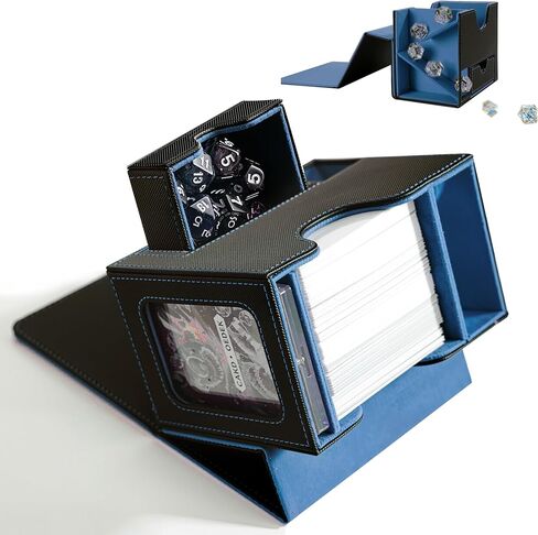 MTG Deck Box for Commander with Dice Tray - Card Deck Box Fits 100 Double-Sleeved Cards & 35PT Card Brick with Commander Display & Magnetic Holder for TCG/CCG Games-Black/Purple in Saudi Arabia
