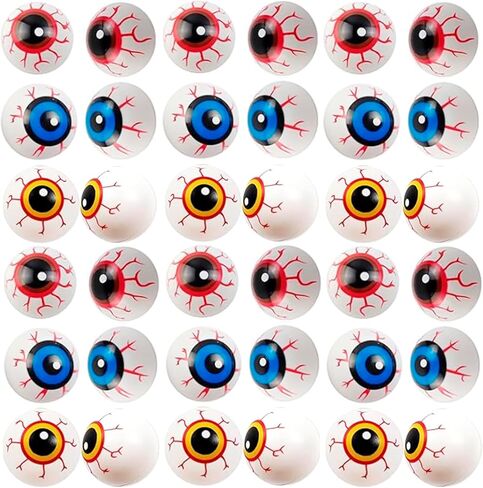 30PCS 1 Inch Plastic Halloween Eyeballs - Fake Eye Balls for Kids, Halloween Party Favors, Goody Bag Fillers & Terror Decor Props in Saudi Arabia