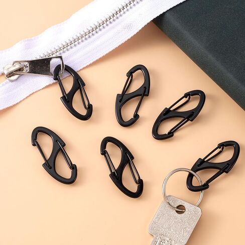 10pcs Zipper Pulls Replacement, Dual Opening Spring Clips for Backpacks, Luggage, Clothing, Traveling Outdoor Sports(4cm/1.6inch,Black 10) in Saudi Arabia
