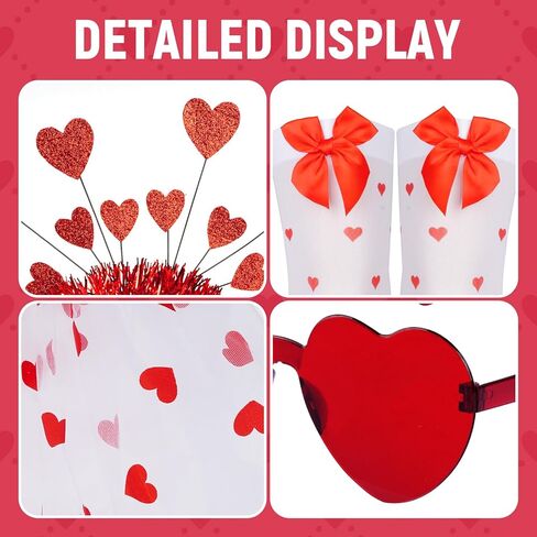زي Fengek Valentines Tutu للنساء - عصابة رأس على شكل قلب، نظارات، أقراط، تنورة توتو وجوارب، ملابس عيد الحب in Kuwait