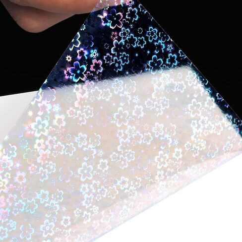 Livelynine Glitter Floral Clear Contact Paper قشر والصق ملصق ثلاثي الأبعاد ورق تغليف ذاتي على شكل زهرة للملصقات والملصقات والملصقات الورقية الشفافة اللامعة 15.8 × 78.8 in Kuwait