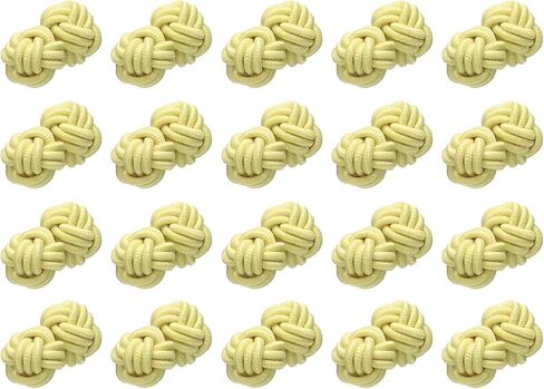 uxcell 20Pcs Chinese Closure Knots Sewing Buttons, Fabric Ball Buttons Elastic Cufflinks Twist Knot for Cheongsam Tang Suit Costumes Outfit Sweater, Sand Yellow in Saudi Arabia