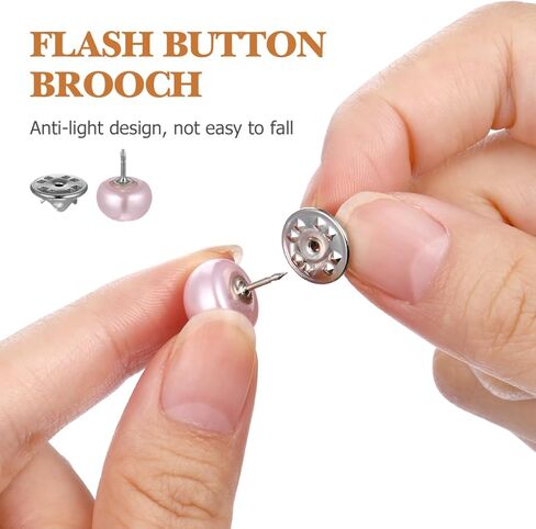 Angoily المضادة للتعرض أزرار بروش للنساء 25 قطعة لا خياطة دبابيس مستديرة لفساتين البلوزات بالأزرار ملابس آمنة التستر الملحقات in Kuwait