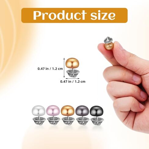 Angoily المضادة للتعرض أزرار بروش للنساء 25 قطعة لا خياطة دبابيس مستديرة لفساتين البلوزات بالأزرار ملابس آمنة التستر الملحقات in Kuwait