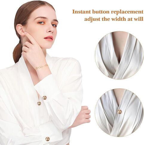 Angoily المضادة للتعرض أزرار بروش للنساء 25 قطعة لا خياطة دبابيس مستديرة لفساتين البلوزات بالأزرار ملابس آمنة التستر الملحقات in Kuwait