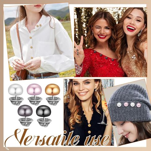 Angoily المضادة للتعرض أزرار بروش للنساء 25 قطعة لا خياطة دبابيس مستديرة لفساتين البلوزات بالأزرار ملابس آمنة التستر الملحقات in Kuwait