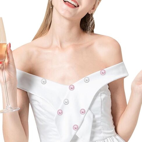 Angoily المضادة للتعرض أزرار بروش للنساء 25 قطعة لا خياطة دبابيس مستديرة لفساتين البلوزات بالأزرار ملابس آمنة التستر الملحقات in Kuwait