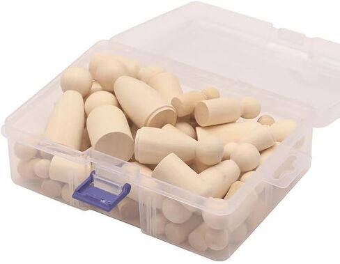 50 عبوة من الدمى والأشكال الخشبية غير المكتملة - أشكال وأحجام متنوعة للحرف اليدوية والرسم وديكور المنزل in Kuwait