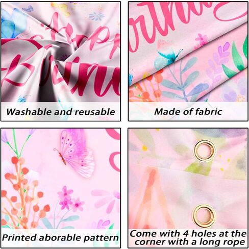 43'' x 71'' Butterfly Birthday Backdrop for Butterfly Birthday Party Decorations Supplies, Butterfly Birthday Party Banner Background Butterfly Background for Spring Butterflies Birthday Decorations in Saudi Arabia