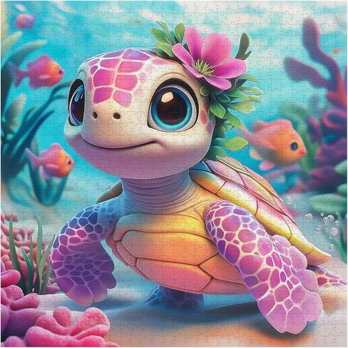 ألغاز الصور المقطوعة للسلحفاة البحرية 1000 قطعة للبالغين، ألغاز حيوانات المحيط لاركيبوز، ألغاز مرجانية صعبة مستحيلة لديكور المنزل in Kuwait