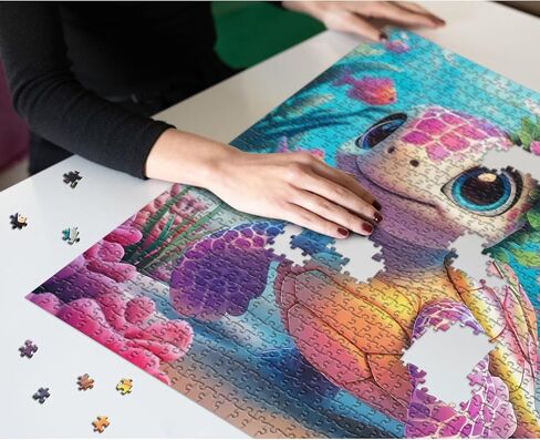 ألغاز الصور المقطوعة للسلحفاة البحرية 1000 قطعة للبالغين، ألغاز حيوانات المحيط لاركيبوز، ألغاز مرجانية صعبة مستحيلة لديكور المنزل in Kuwait