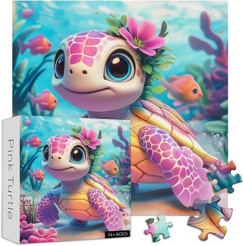 ألغاز الصور المقطوعة للسلحفاة البحرية 1000 قطعة للبالغين، ألغاز حيوانات المحيط لاركيبوز، ألغاز مرجانية صعبة مستحيلة لديكور المنزل in Kuwait