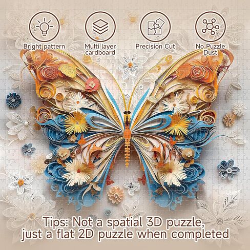 1000 Pcs Butterfly Puzzles for Adults -Challenging Colorful Butterflies Jigsaw Family Wall Art Decor in Saudi Arabia