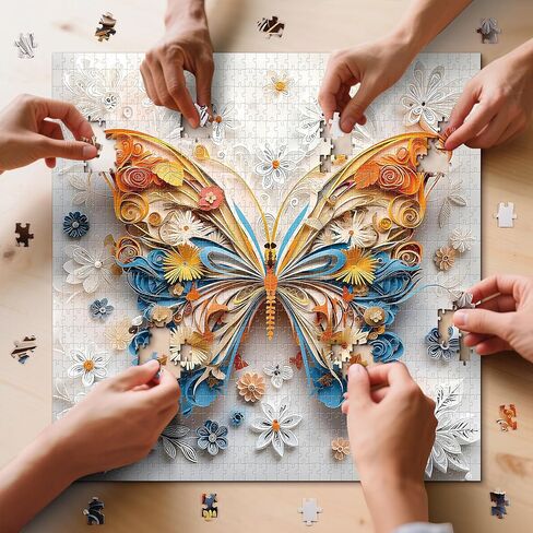 1000 Pcs Butterfly Puzzles for Adults -Challenging Colorful Butterflies Jigsaw Family Wall Art Decor in Saudi Arabia
