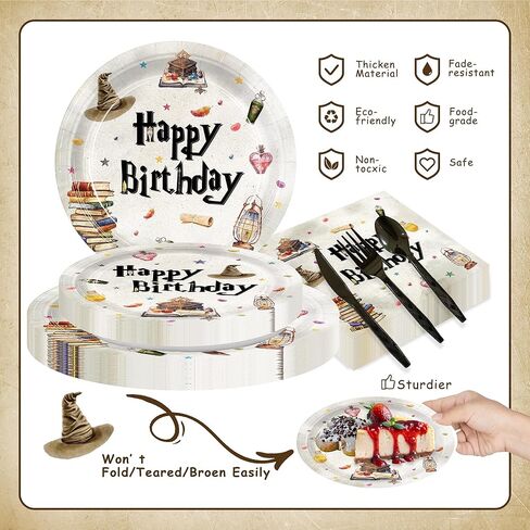 168 قطعة من لوحات المعالج السحري، زينة حفلات أعياد الميلاد، أكواب ورقية للاستعمال مرة واحدة، مجموعة أدوات المائدة، لوازم الحفلات السحرية للأطفال الأولاد، ديكور عيد ميلاد 24 ضيفًا in Kuwait