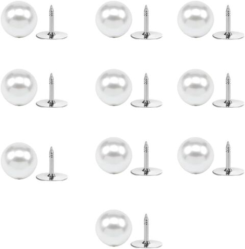 10Pcs 12MM White No Sew Pearl Buttons Reusable Removable Decorative Pins Crafts Brooch Button for Shirt Dress Sweaters Shawl Decorations DIY Crafts in Saudi Arabia