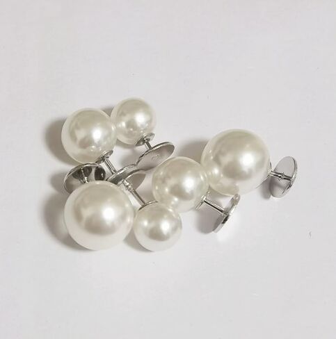 10Pcs 12MM White No Sew Pearl Buttons Reusable Removable Decorative Pins Crafts Brooch Button for Shirt Dress Sweaters Shawl Decorations DIY Crafts in Saudi Arabia