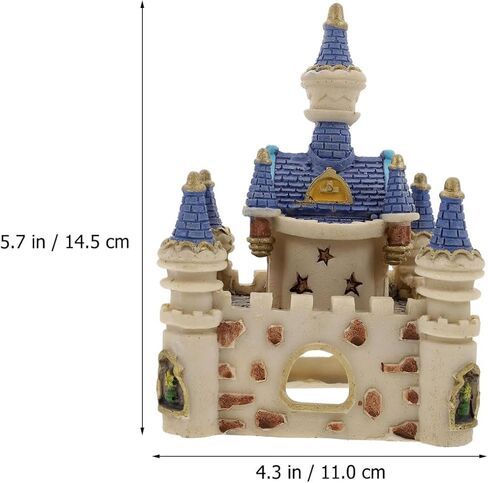 Balacoo خزان الأسماك القلعة ديكور 5.70X4.33X4.33In حوض السمك تحت الماء القلعة زخرفة الراتنج مخبأ للأسماك الاستوائية بيتا in Kuwait