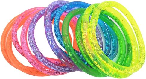 6" LIQUID Super GLITTER Colorful BRACELET (48 Pack) Bright Neon Colors. Cool Bracelets for Party Favor, Stocking Stuffers, Birthday Parties, Fundraisers, Giveaways or Prizes! in Saudi Arabia