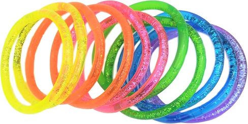 6" LIQUID Super GLITTER Colorful BRACELET (48 Pack) Bright Neon Colors. Cool Bracelets for Party Favor, Stocking Stuffers, Birthday Parties, Fundraisers, Giveaways or Prizes! in Saudi Arabia