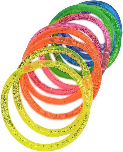 6" LIQUID Super GLITTER Colorful BRACELET (48 Pack) Bright Neon Colors. Cool Bracelets for Party Favor, Stocking Stuffers, Birthday Parties, Fundraisers, Giveaways or Prizes! in Saudi Arabia