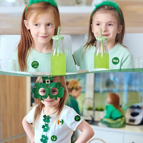 48 Pcs St Patrick's Day Mini Buttons Pins Shamrock Irish Green Badges St. Patrick's Day Decoration Lucky Gold Beer for Party Favor Supplies, 16 Patterns in Saudi Arabia