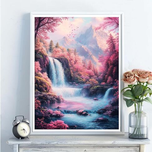 5D Diamond Art Kits for Adults - DIY Scenery Diamond Painting Kits, Full Round Drill - Crystal Embroidery Cross Stitch Craft for Wall Decor Christmas Gifts - 12x16 Inch A951 in Saudi Arabia
