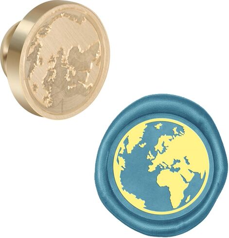 Earth Wax Stamps Round Removable Sealed Brass Wax Stamp Heads with Handle for Cards Decorating Birthday Cards Notebook Gifts in Saudi Arabia