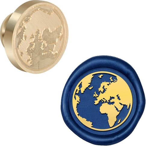 Earth Wax Stamps Round Removable Sealed Brass Wax Stamp Heads with Handle for Cards Decorating Birthday Cards Notebook Gifts in Saudi Arabia
