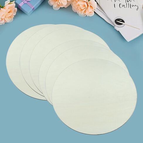 12 inch Wooden Circle Unfinished Round Wood Slices for DIY Crafts Door Hanger, Pyrography Painting Decor (6 Pcs) in Saudi Arabia