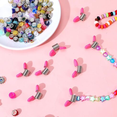 8Pcs Bead Stop, Spring Bead Clamps for Jewelry Making Creative Wire Ends Beaded Clip Jewelry Making Tool to Prevent Beads from Falling for Handmade Bracelets and Necklace in Saudi Arabia