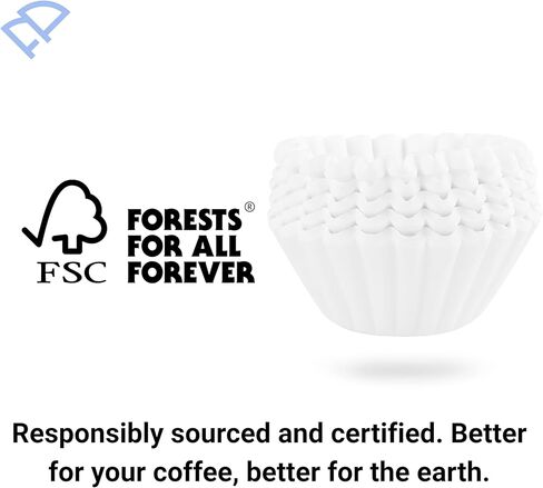 13" x 5" Commercial Coffee Filters - 500 COUNT- FETCO 002 Style - Compatible with Single & Double Pot Brewers - FSC Certified Pure Paper in Saudi Arabia