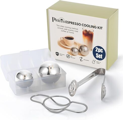 Espresso Cooling Ball, Ice Coffee Ball Reduces Dilution & Bitterness for Smoother Iced Coffee, Extract Chilling Espresso Ball in 40mm and 50mm size, Gift for Coffee Lovers in Saudi Arabia