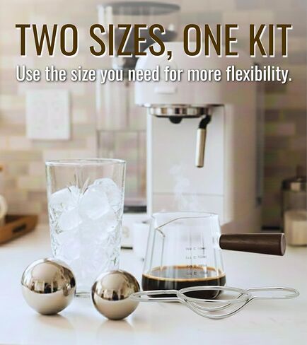 Espresso Cooling Ball, Ice Coffee Ball Reduces Dilution & Bitterness for Smoother Iced Coffee, Extract Chilling Espresso Ball in 40mm and 50mm size, Gift for Coffee Lovers in Saudi Arabia