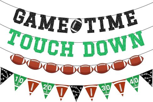 Game Time Touch Down Football Banner - Pre-Strung Football Birthday Party Decorations for Touchdown Themes in Kuwait