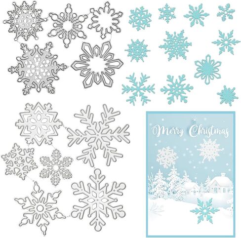 Festival Snow Curl Dies for Card Making, Winter Snow Punching, DIY Photo Album Decorations (11 Shapes) in Saudi Arabia