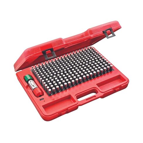 مجموعة Starrett Precision Steel Pin Gage مع حافظة واقية قوية وعالية التأثير - مثالية للنجارين وتحسين المنزل - نطاق 0.061-.250 بوصة، نوع المجموعة ناقص، 190 عدد العدادات - S4003-250 in Kuwait
