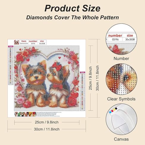 مجموعات الطلاء الماسي من Acudotr للبالغين، مجموعات فنية ماسية خماسية الأبعاد للكلاب للمبتدئين، مجموعات طلاء ماسية كاملة لديكور الحائط المنزلي، 12 × 12 بوصة in Kuwait